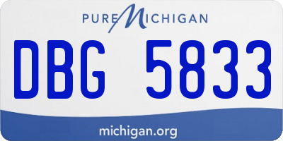 MI license plate DBG5833
