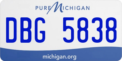 MI license plate DBG5838