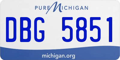 MI license plate DBG5851