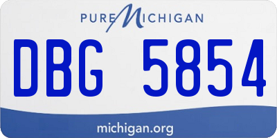 MI license plate DBG5854