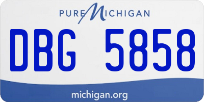 MI license plate DBG5858
