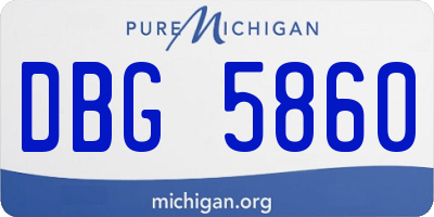 MI license plate DBG5860