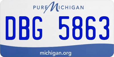 MI license plate DBG5863