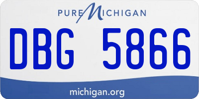 MI license plate DBG5866