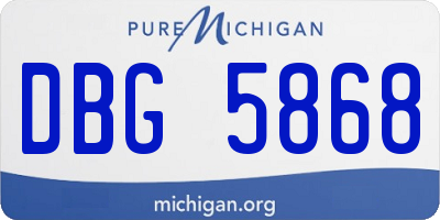 MI license plate DBG5868
