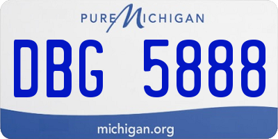 MI license plate DBG5888