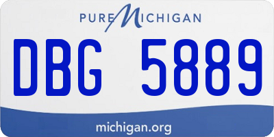 MI license plate DBG5889