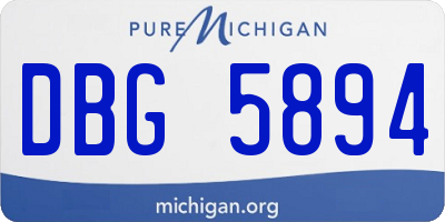 MI license plate DBG5894
