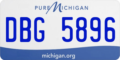 MI license plate DBG5896