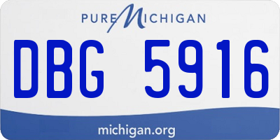 MI license plate DBG5916