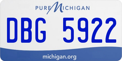 MI license plate DBG5922