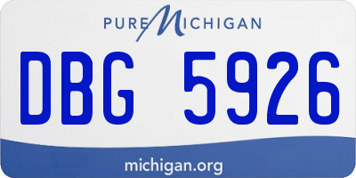 MI license plate DBG5926