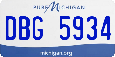 MI license plate DBG5934