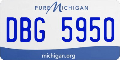 MI license plate DBG5950