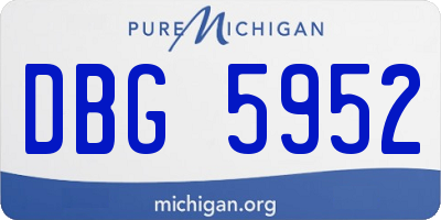 MI license plate DBG5952