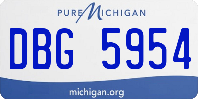 MI license plate DBG5954