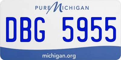 MI license plate DBG5955