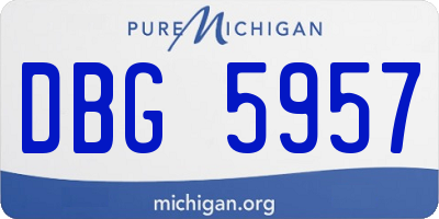 MI license plate DBG5957