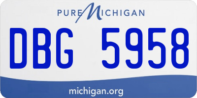 MI license plate DBG5958