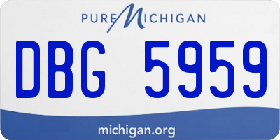MI license plate DBG5959