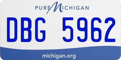 MI license plate DBG5962