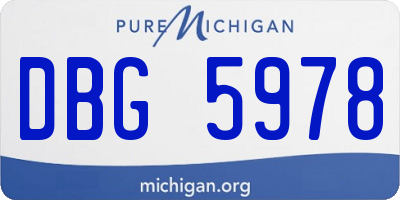 MI license plate DBG5978