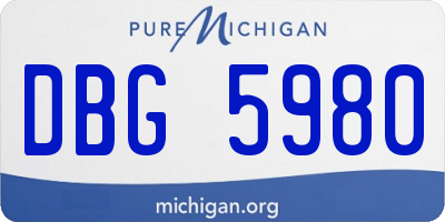 MI license plate DBG5980