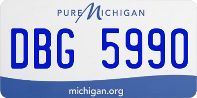 MI license plate DBG5990