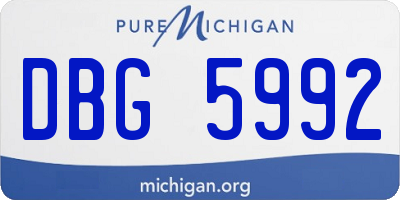 MI license plate DBG5992