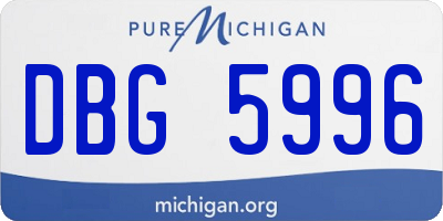 MI license plate DBG5996