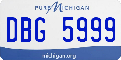 MI license plate DBG5999