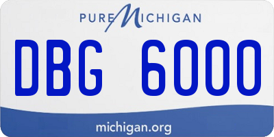 MI license plate DBG6000