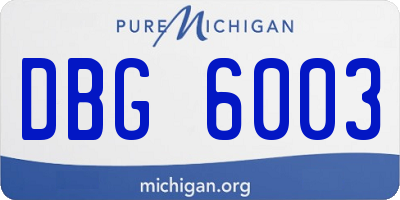 MI license plate DBG6003