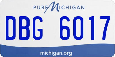 MI license plate DBG6017