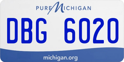 MI license plate DBG6020