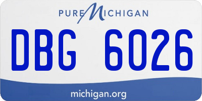 MI license plate DBG6026