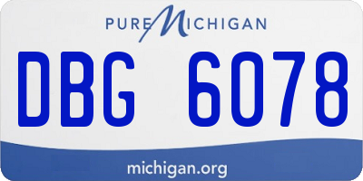 MI license plate DBG6078