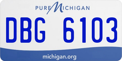 MI license plate DBG6103