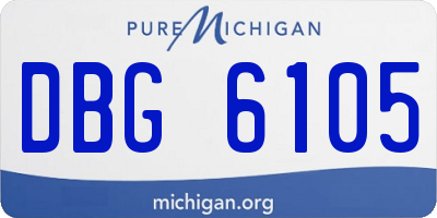 MI license plate DBG6105