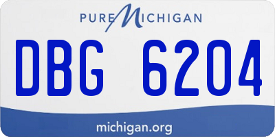 MI license plate DBG6204