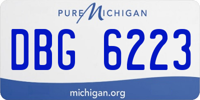 MI license plate DBG6223