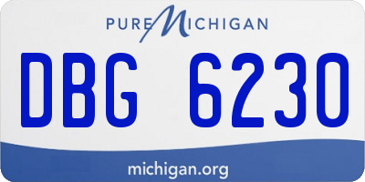 MI license plate DBG6230