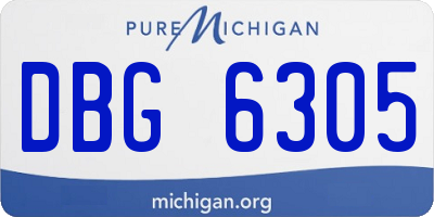 MI license plate DBG6305