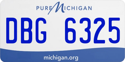 MI license plate DBG6325