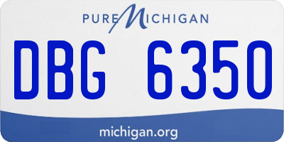 MI license plate DBG6350