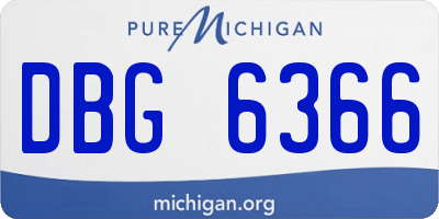 MI license plate DBG6366