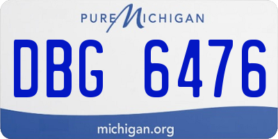 MI license plate DBG6476