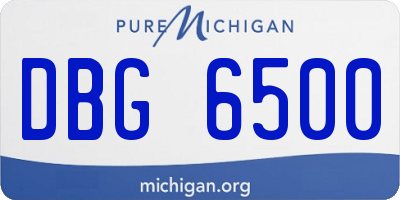 MI license plate DBG6500