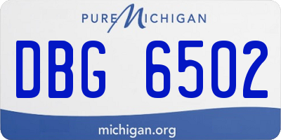 MI license plate DBG6502