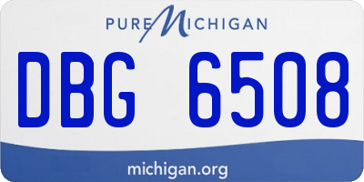 MI license plate DBG6508